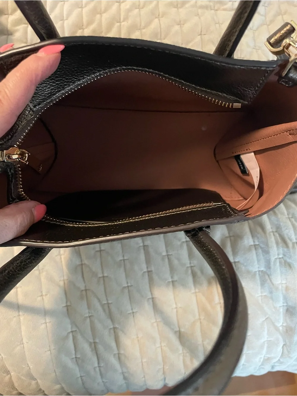 kate spade metallic bronze sachel cross body with detachable strap